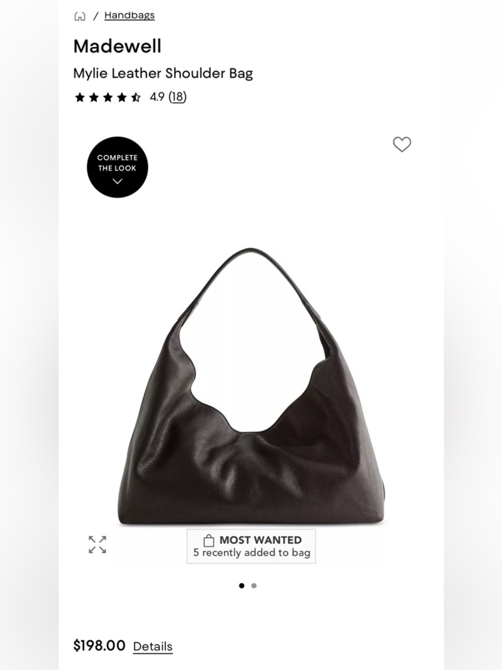 Madewell Mylie shoulder bag in leather